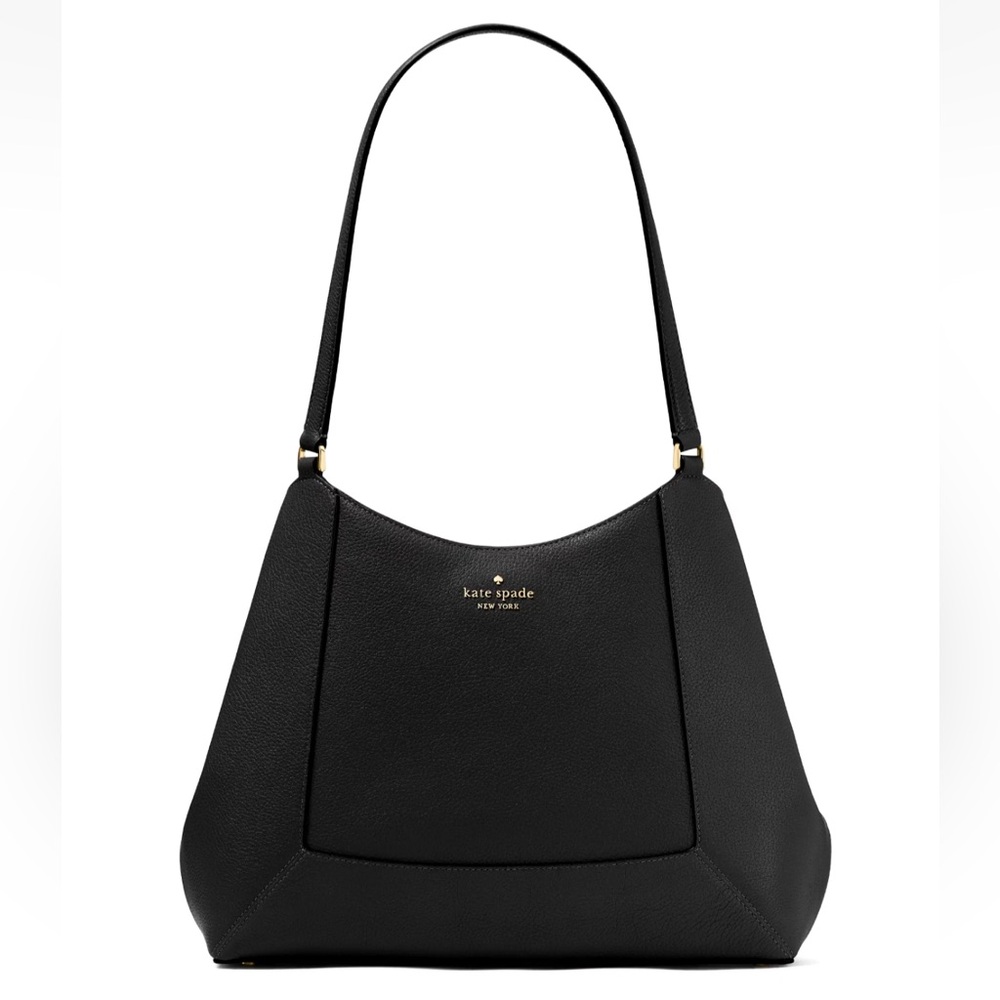 New Kate Spade Lena Large Triple Compartment Shoulder Bag Black